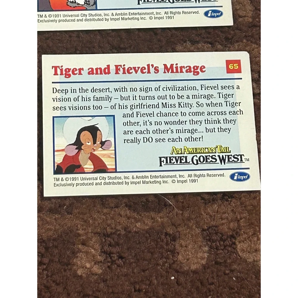 Vintage 1991 Impel An American Tail Fievel Goes West Trading Card Lot of 9‎